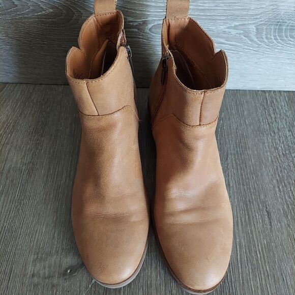 Lucky Brand Prenma Ankle Bootie | Block Heel | Cognac | Size 7 - Picture 3 of 10